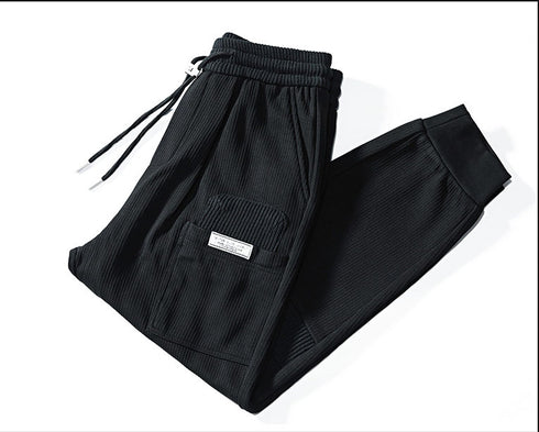 Mens Plus Size Elastic Waist Joggers Casual Functional Cargo Pants
