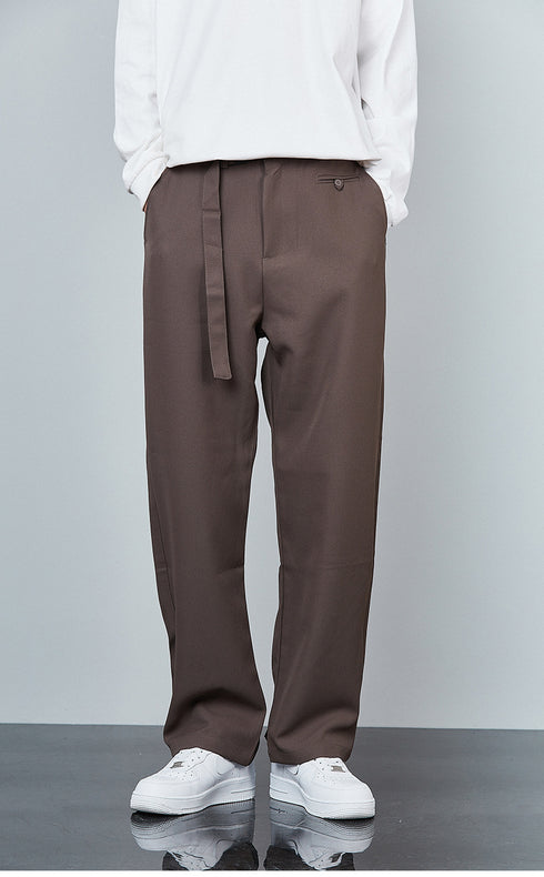 Mens Fashion Loose Casual Plus Size Flat-Front Dress Pants