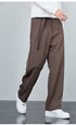 Mens Fashion Loose Casual Plus Size Flat-Front Dress Pants