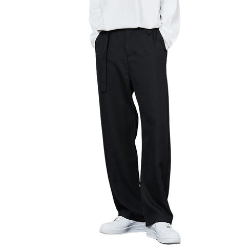 Mens Fashion Loose Casual Plus Size Flat-Front Dress Pants