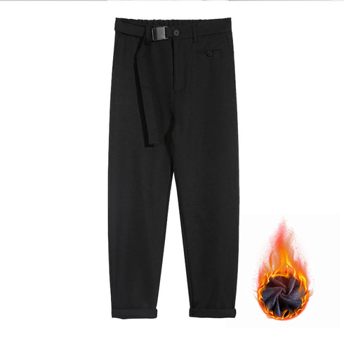 Mens Fashion Loose Casual Plus Size Flat-Front Dress Pants