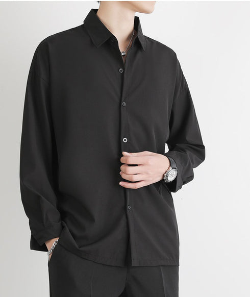 Blank Men's Long Sleeve Casual Button Up Plus Size Shirt