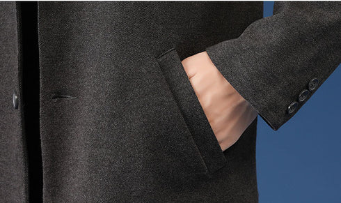 Men's Plus Size Slim Fit Casual Woolen Button Suit Jacket