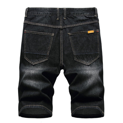 Mid Waist Men's Jean Shorts Casual Denim Shorts Ripped Jeans Shorts