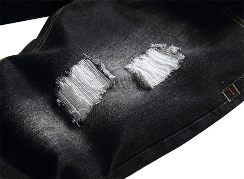 Mid Waist Men's Jean Shorts Casual Denim Shorts Ripped Jeans Shorts