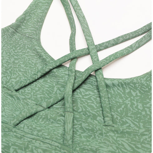 Naked Feeling Women's Floral Pattern Running Sports Bra Tank