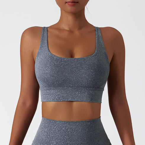 Naked Feeling Women's Floral Pattern Running Sports Bra Tank