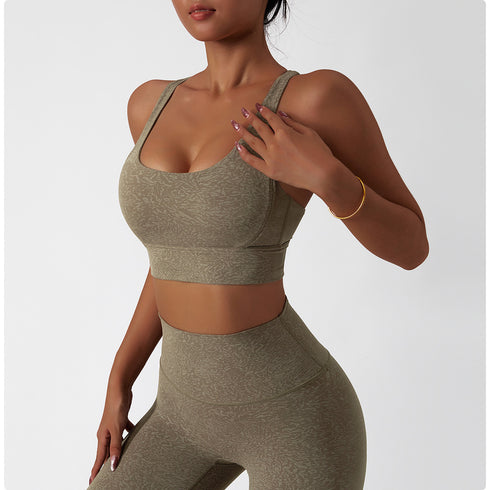 Naked Feeling Women's Floral Pattern Running Sports Bra Tank