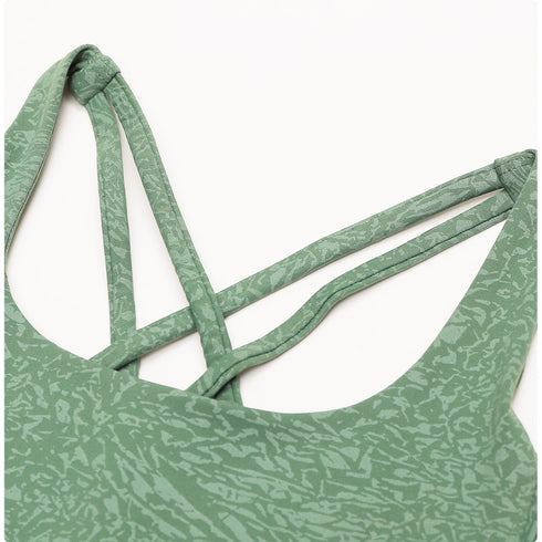 Naked Feeling Women's Floral Pattern Running Sports Bra Tank