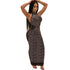Neckline Halter Plus Size Women's Hip Wrap Dress
