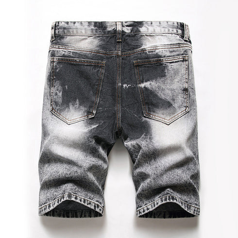 New Individuality Mid Waisted Men's Ripped Jeans Shorts