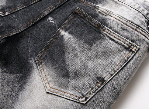 New Individuality Mid Waisted Men's Ripped Jeans Shorts