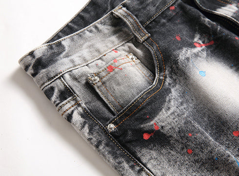 New Individuality Mid Waisted Men's Ripped Jeans Shorts