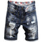 New Individuality Mid Waisted Men's Ripped Jeans Shorts