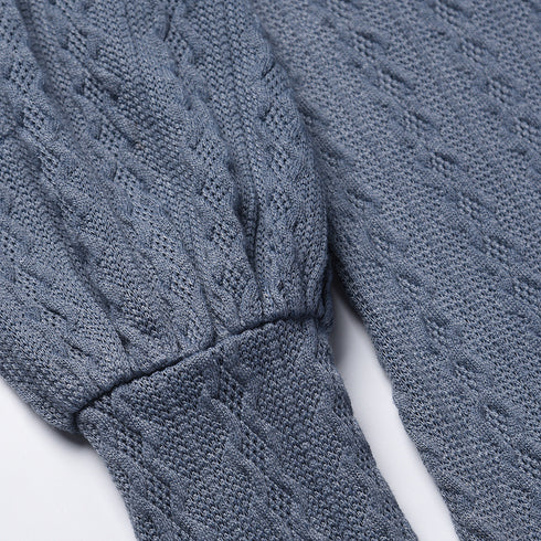 New Knitted Long Sleeves Hip Wrap Women's Sweater Dress