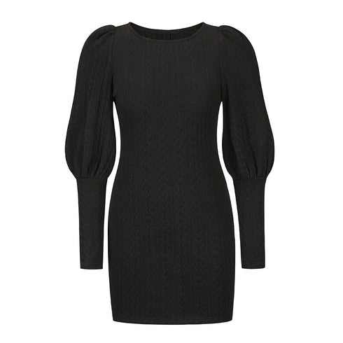 New Knitted Long Sleeves Hip Wrap Women's Sweater Dress
