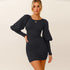 New Knitted Long Sleeves Hip Wrap Women's Sweater Dress