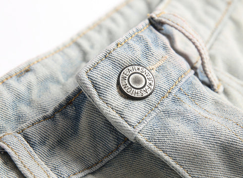 New Mid Waisted Men's Jean Shorts Men's Ripped Jeans Shorts