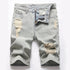 New Mid Waisted Men's Jean Shorts Men's Ripped Jeans Shorts