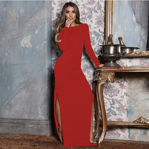 New Style Women's Backless Maxi Slit Long Dress