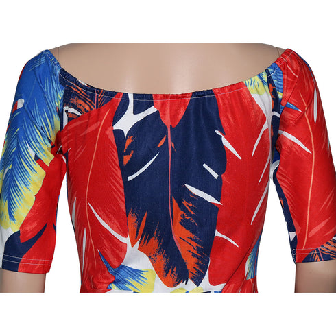 New Women's Fashion Printed Slit Long Maxi Dresses