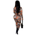 New Women's Sexy Hollowed-out Strap Printed Jumpsuits