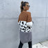 New Women's Stylish Leopard Patchwork Sweater Outwear