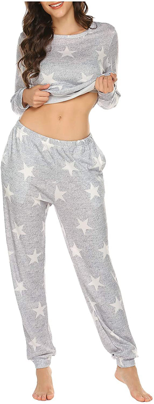 Newest Casual Print Sleepwear Women's Loungewear Pajama Sets