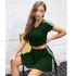 Newest Cute Women's T-shirt Skirt Suit Two Piece Outfits