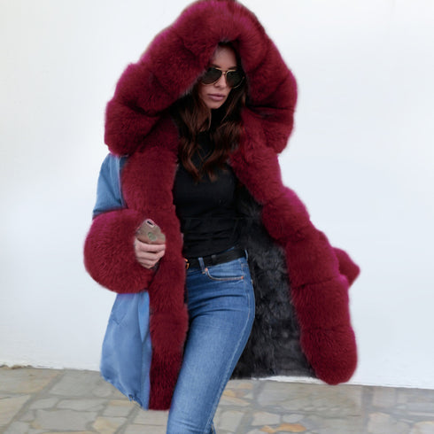 Newest Fashion Faux Fur Long Coats for Women