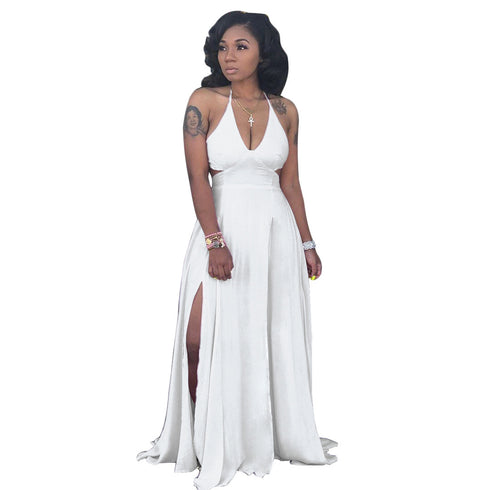 Newest Simple Women's Elegant Backless Maxi Dresses