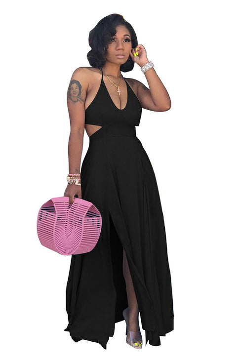 Newest Simple Women's Elegant Backless Maxi Dresses