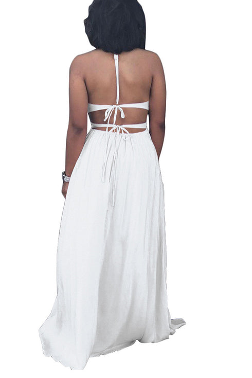 Newest Simple Women's Elegant Backless Maxi Dresses
