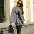 Newest Stylish Plaid Pattern Women's Pea Coats
