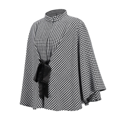 Newest Stylish Plaid Pattern Women's Pea Coats
