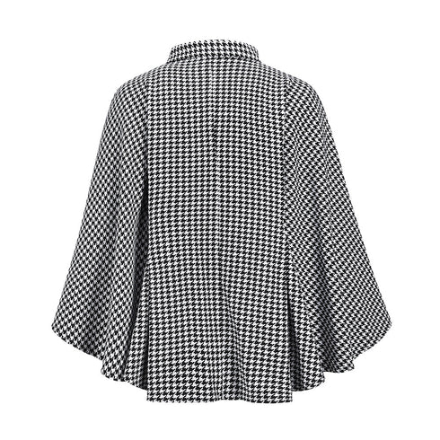Newest Stylish Plaid Pattern Women's Pea Coats
