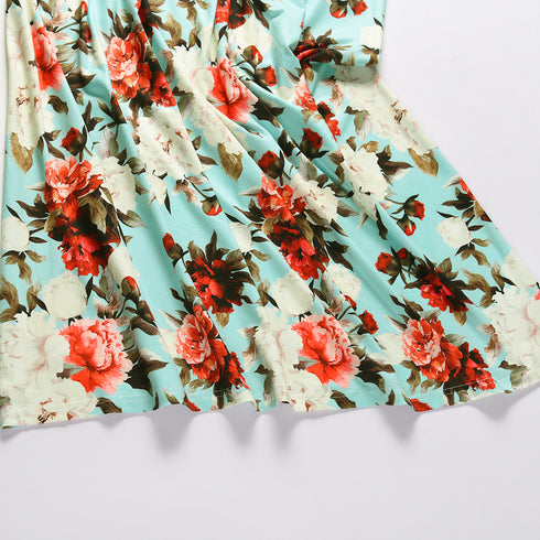 Newest Summer Women's Printed Floral Strap Long Dress