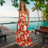 Newest Summer Women's Printed Floral Strap Long Dress