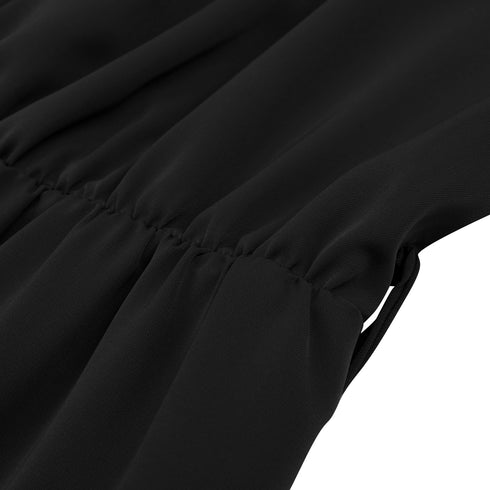 Newest Women's Long Sleeve V Neck Western Stylish Strappy Dress