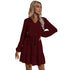 Newest Women's Long Sleeve V Neck Western Stylish Strappy Dress