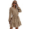 Newest Women's Long Sleeve V Neck Western Stylish Strappy Dress