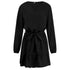 Newest Women's Long Sleeve V Neck Western Stylish Strappy Dress