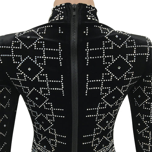 Nightclub Sexy Women's Chain Long Sleeve Dresses