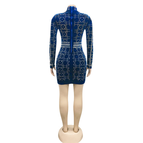 Nightclub Sexy Women's Chain Long Sleeve Dresses