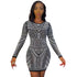Nightclub Women's Round Collar Long Sleeve Dresses
