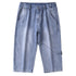 Casual Simple Loose Plus Size Mid Waist Men's Denim Shorts