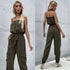 Off Shoulder Women's Sleeveless Straight Jumpsuits