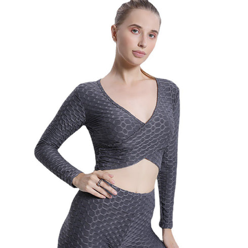 Outdoor Women's Fitness Long Sleeve Yoga Crop Tops
