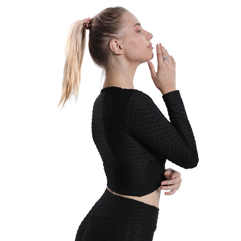 Outdoor Women's Fitness Long Sleeve Yoga Crop Tops