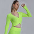 Outdoor Women's Fitness Long Sleeve Yoga Crop Tops